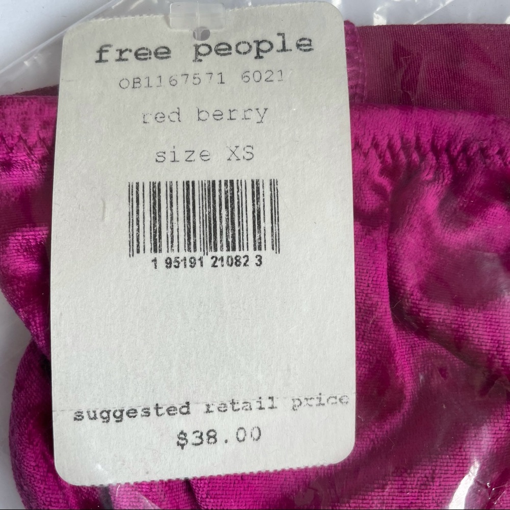 Free People Rhiannon Soft Bralette Red Berry - Picture 5 of 8